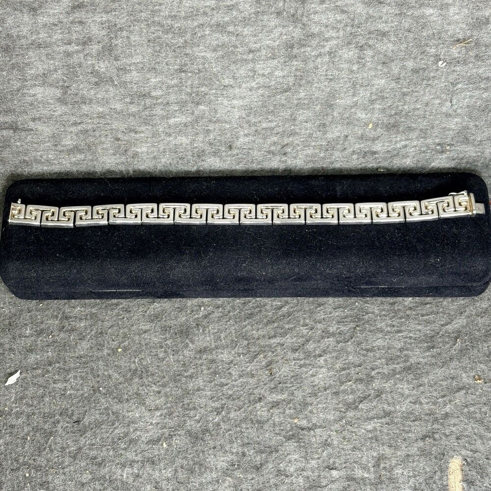 Milor Sterling Silver 925 Greek Key Bracelet Make In Italy - Picture 1 of 5